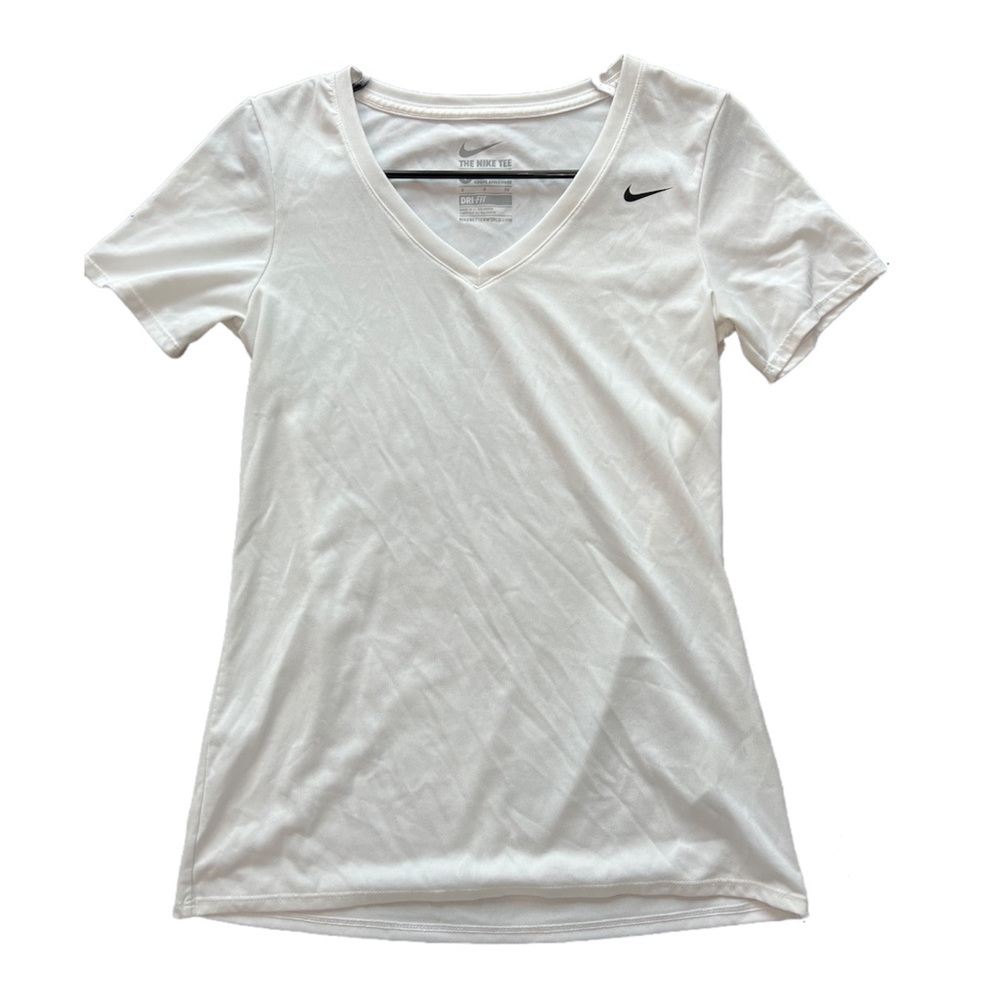 white nike v-neck tee